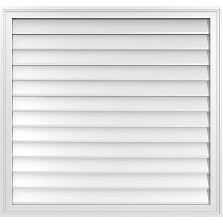 Ekena Millwork Vertical Surface Mount PVC Gable Vnt: Non-Functional, w/2"W x 1-1/2"H, Brickmould Frame, 38"W x 36"H GVPVE38X3602SN